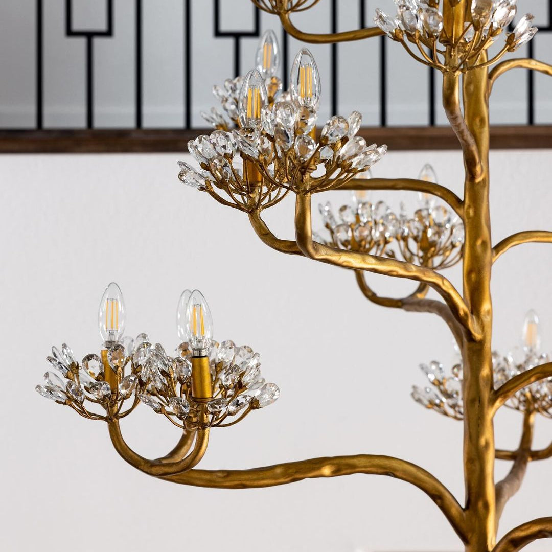 Luxury Branch Flower Chandelier in Gold for Living Room Staircase and Bedroom Lighting-Chandeliers-Blushlighting