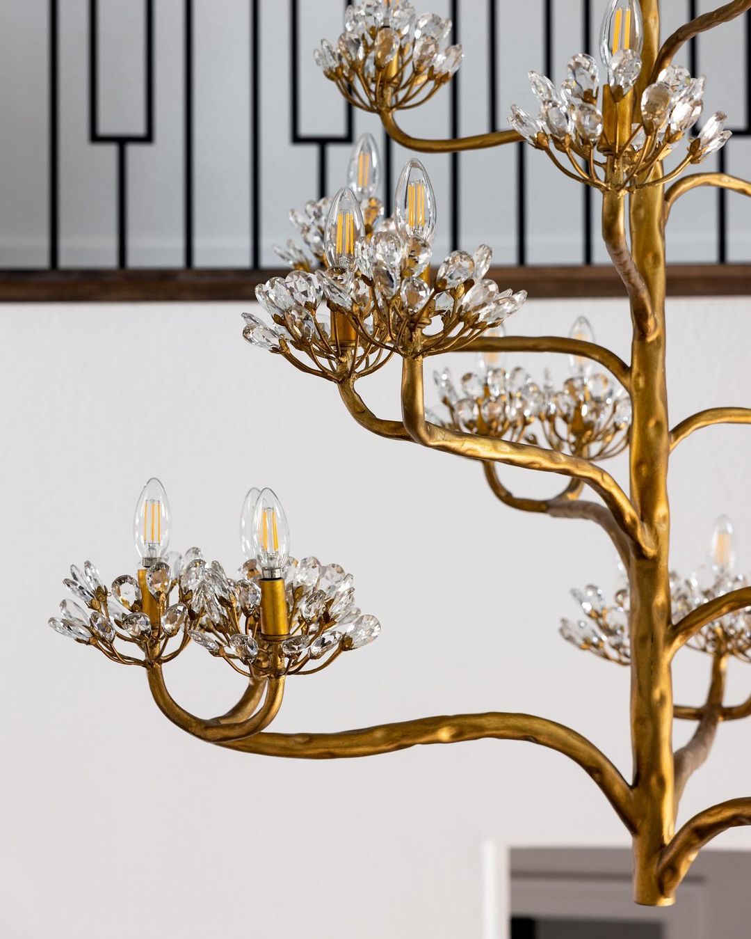 Luxury Branch Flower Chandelier in Gold for Living Room Staircase and Bedroom Lighting-Chandeliers-Blushlighting