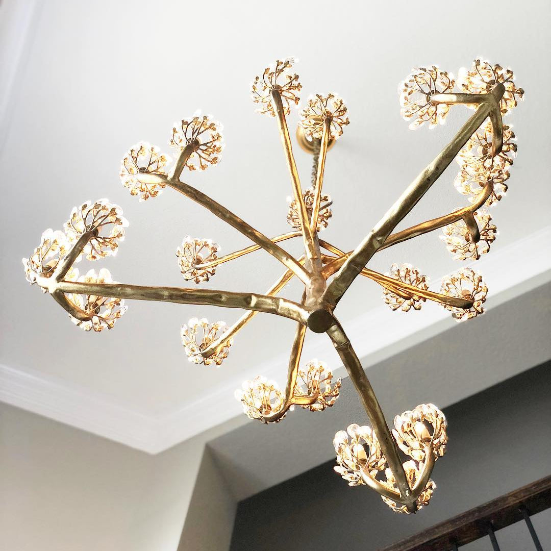 Luxury Branch Flower Chandelier in Gold for Living Room Staircase and Bedroom Lighting-Chandeliers-Blushlighting