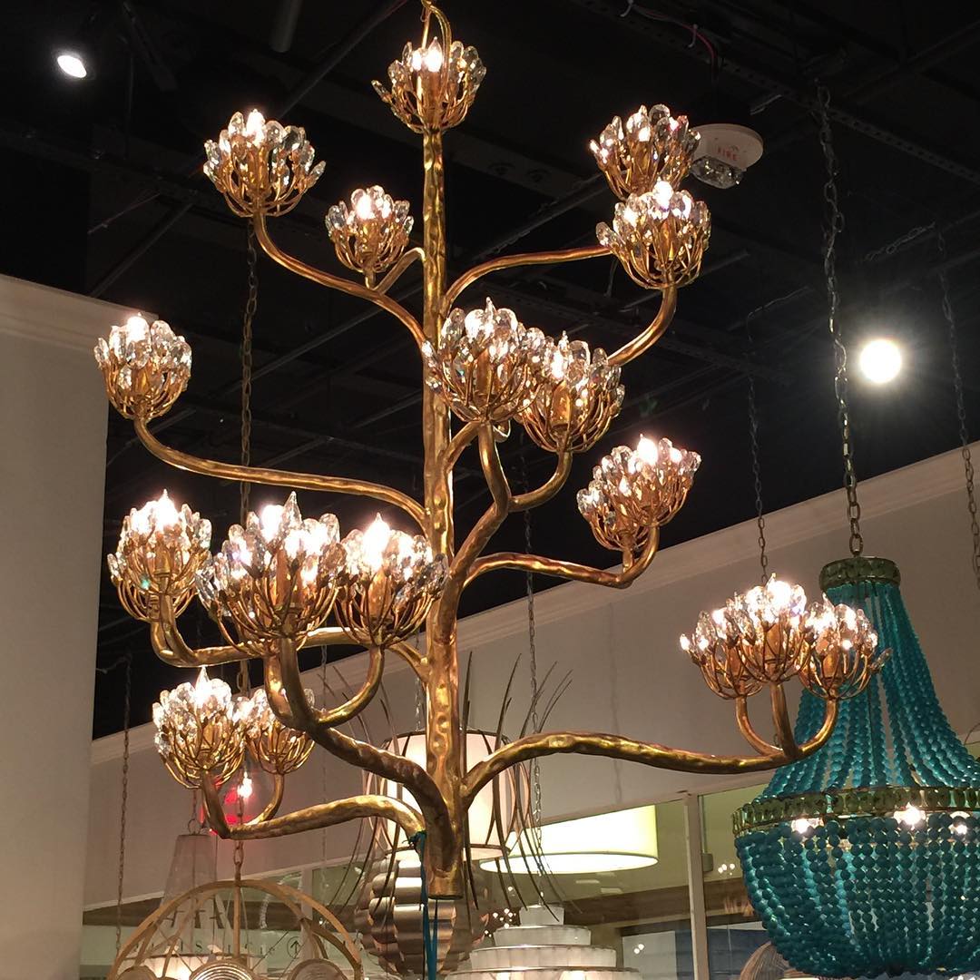 Luxury Branch Flower Chandelier in Gold for Living Room Staircase and Bedroom Lighting - 22 Lights/D42"*H43.5"Warm LighgtBlushlighting