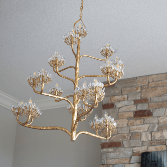 Luxury Branch Flower Chandelier in Gold for Living Room Staircase and Bedroom Lighting - 22 Lights/D42"*H43.5"Warm LighgtBlushlighting