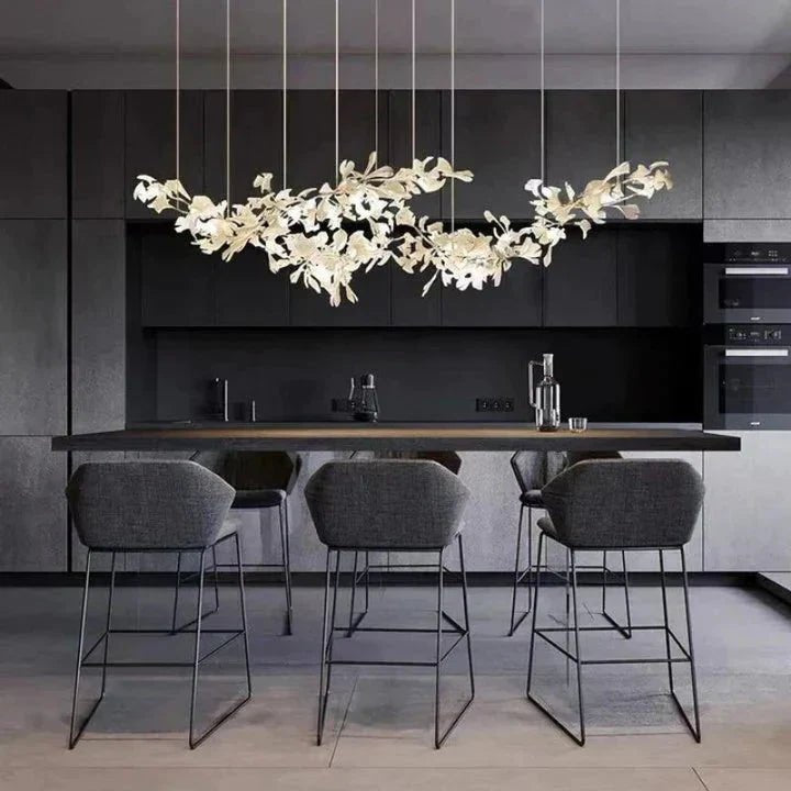 Luxury Ceramic Ginkgo Linear Chandelier - 88''Blushlighting