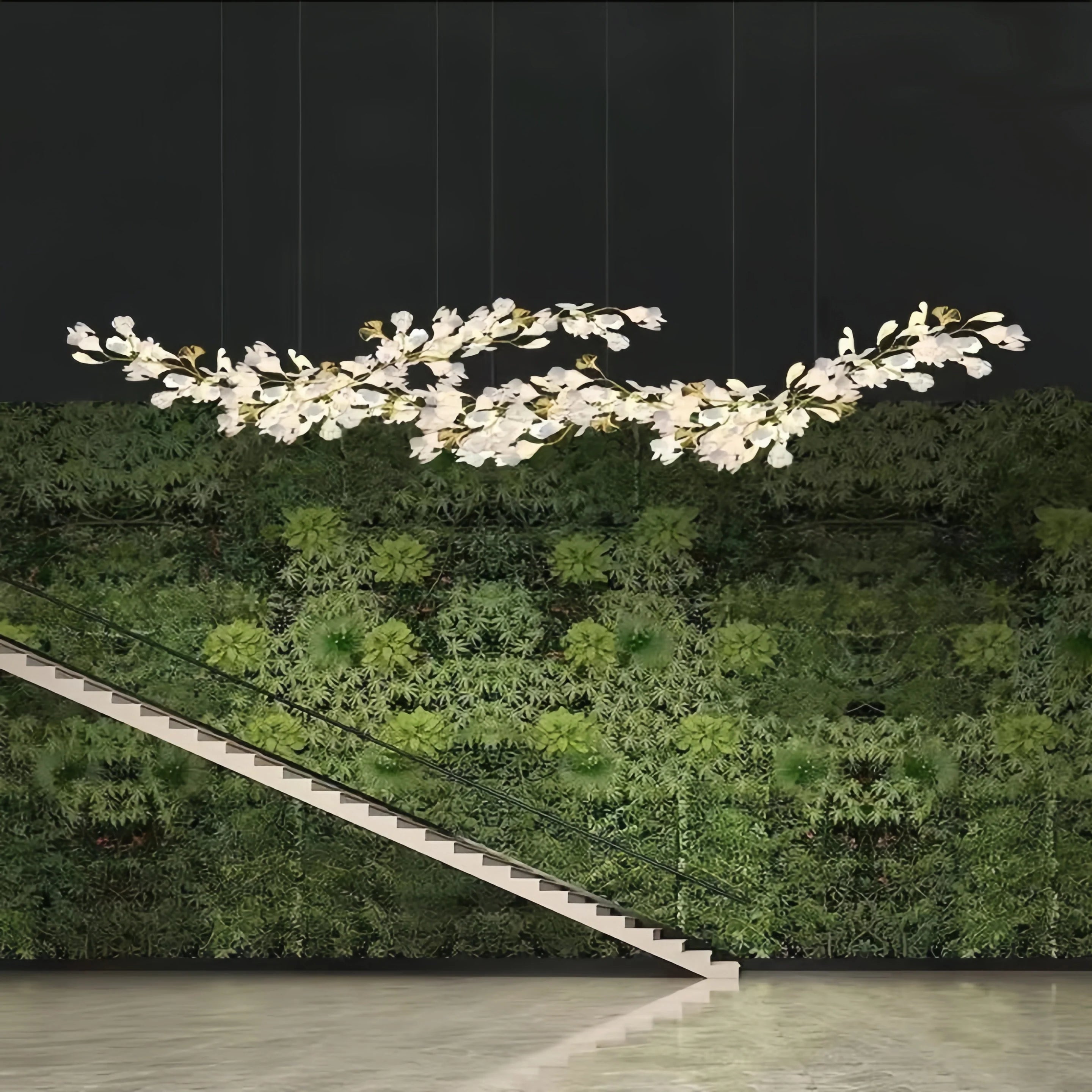 Luxury Ceramic Ginkgo Linear Chandelier-Chandelier-106''-