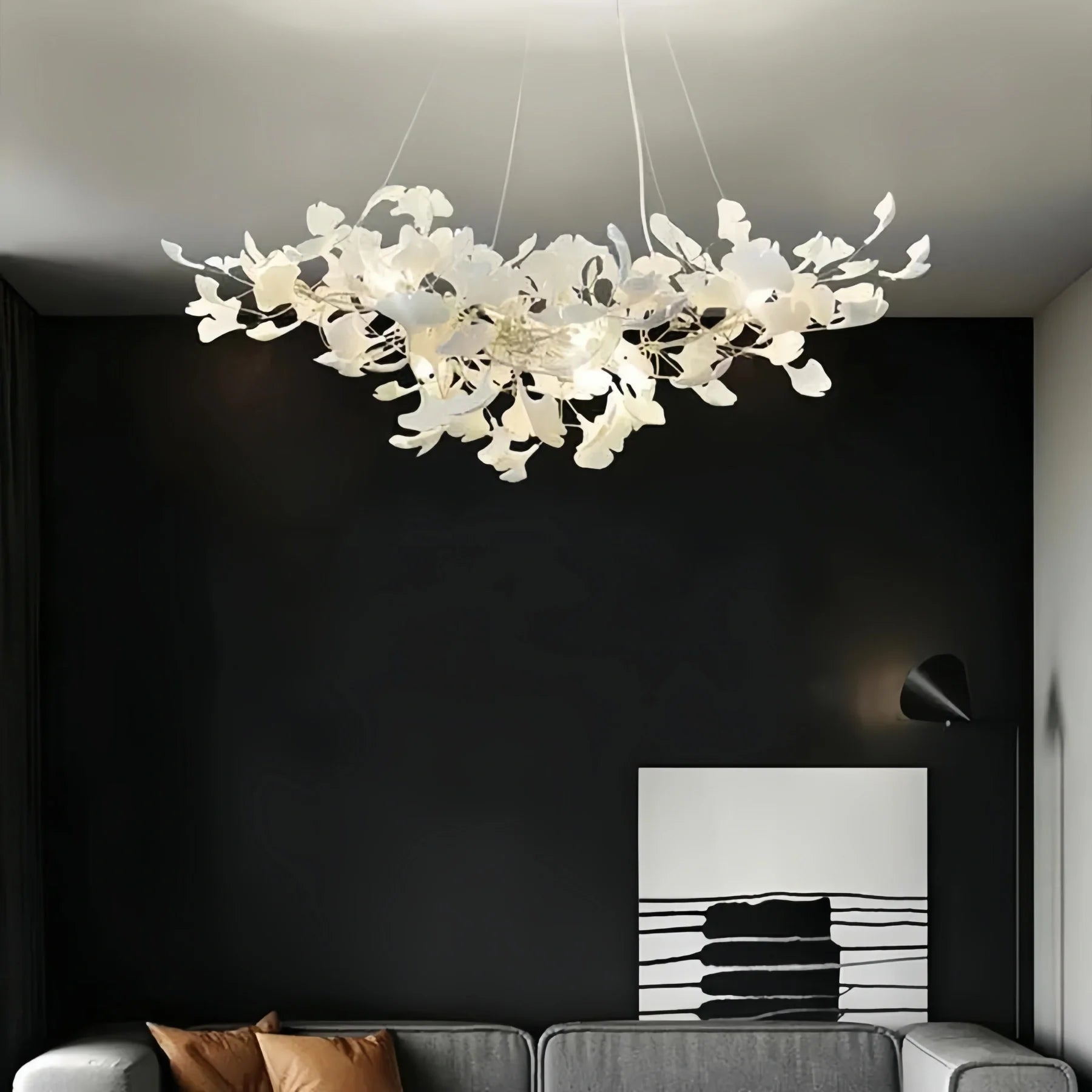 Luxury Ceramic Ginkgo Linear Chandelier-Chandelier-31"-