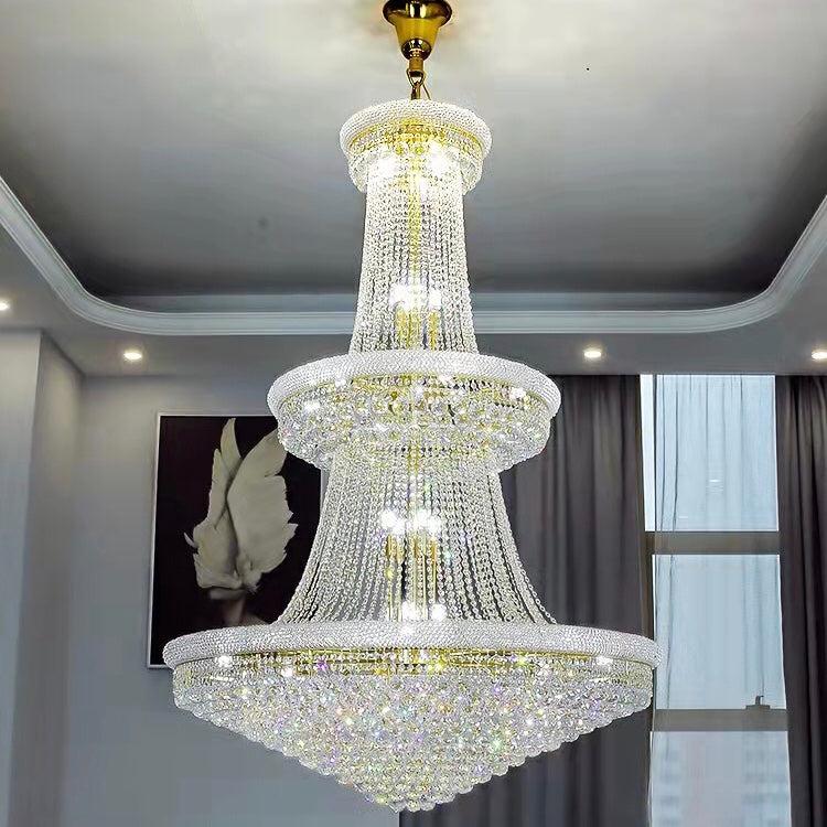 Luxury Crystal Chandelier for Grand Villa Hall and Duplex Staircase Lighting-chandelier-Blushlighting-Blushlighting