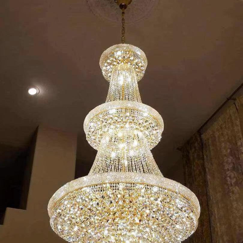 Luxury Crystal Chandelier for Grand Villa Hall and Duplex Staircase Lighting-chandelier-Blushlighting-Blushlighting