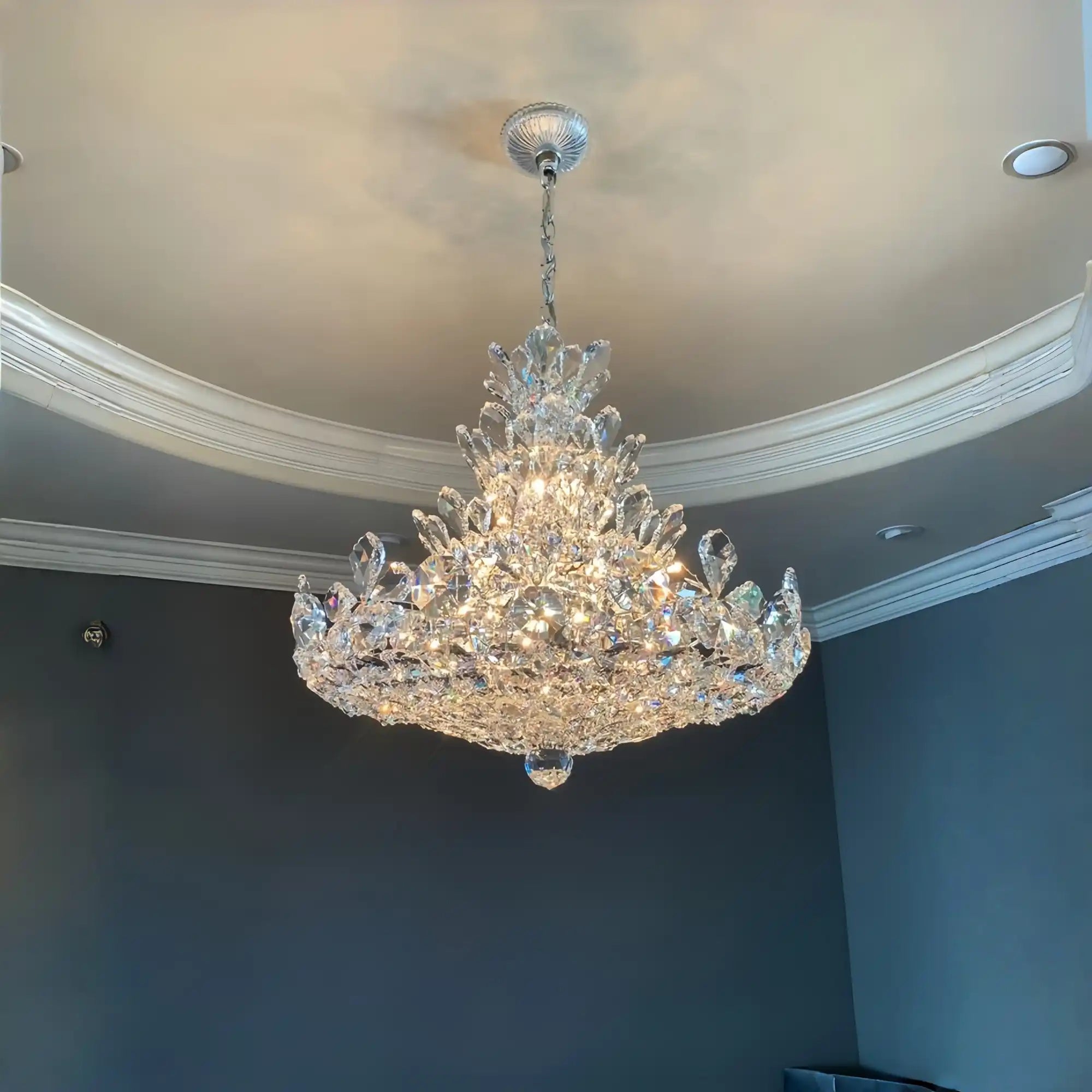 Luxury Empire Floral Crystal Chandelier - D31.5"*H26.8"Warm LightBlushlighting