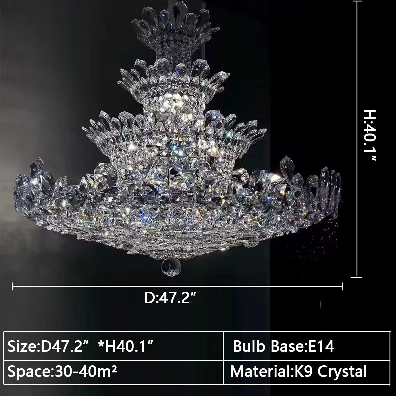 Luxury Empire Floral Crystal Chandelier - D31.5"*H26.8"Warm LightBlushlighting