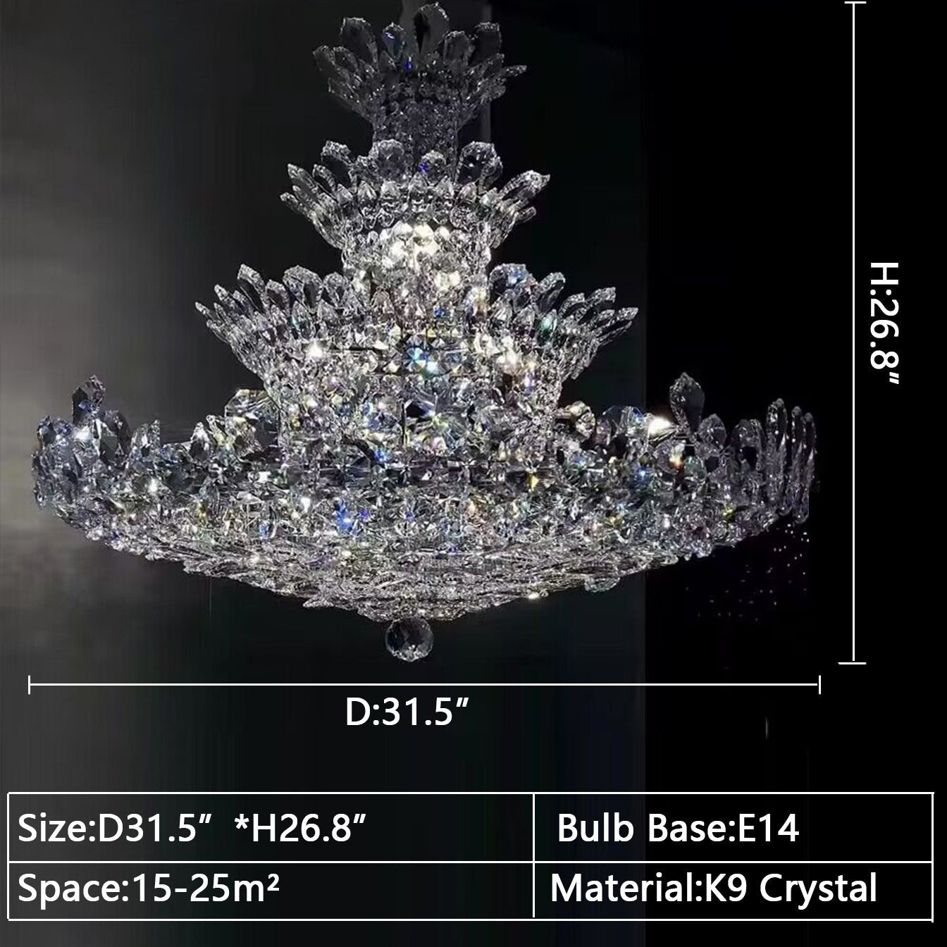 Luxury Empire Floral Crystal Chandelier - D31.5"*H26.8"Warm LightBlushlighting