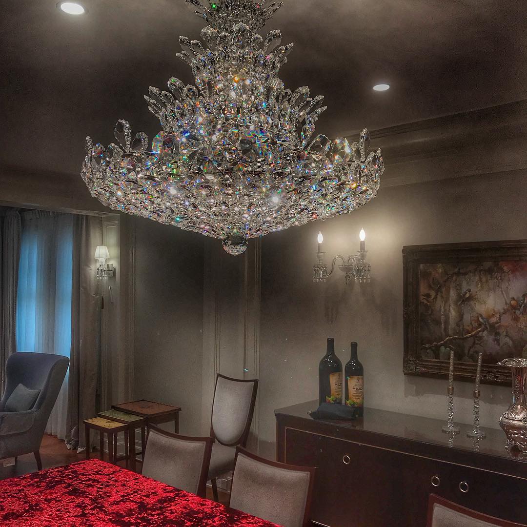 Luxury Empire Floral Crystal Chandelier - D31.5"*H26.8"Warm LightBlushlighting