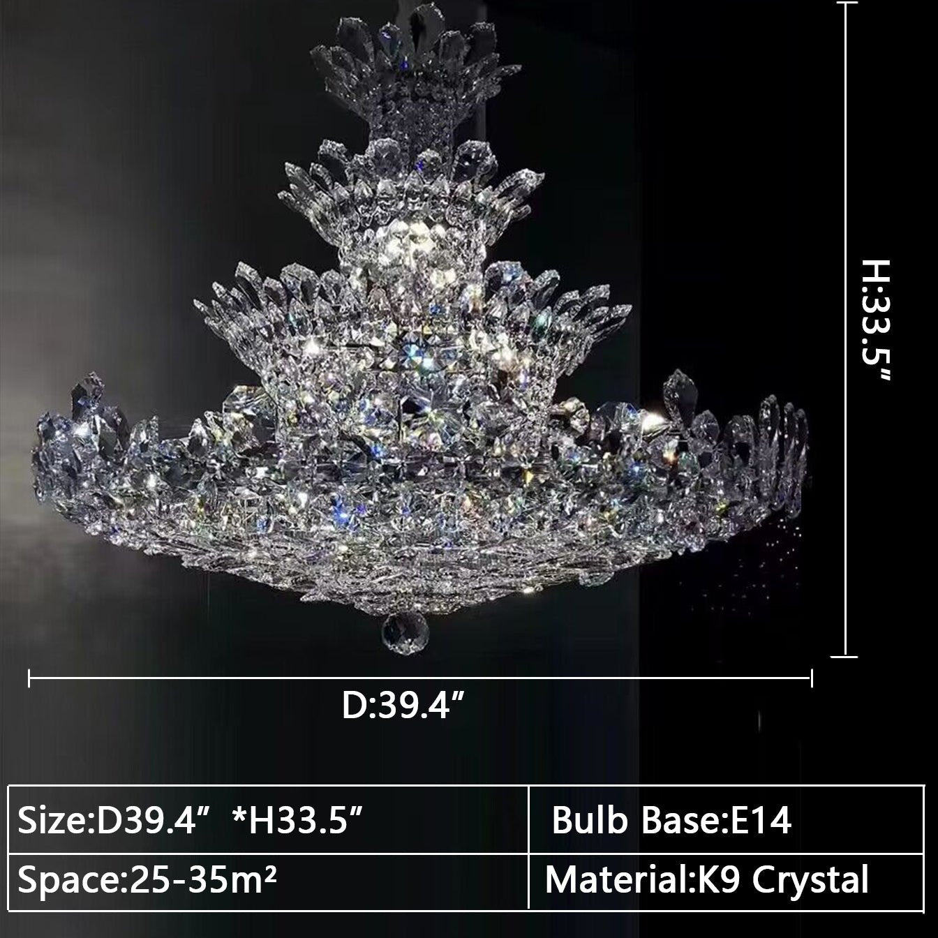 Luxury Empire Floral Crystal Chandelier - D31.5"*H26.8"Warm LightBlushlighting