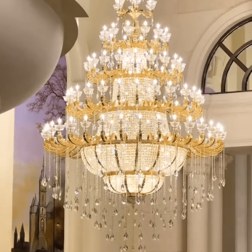 Luxury Empire Multi-layer Crystal Chandelier for High-ceiling - Customized/Contact usBlushlighting