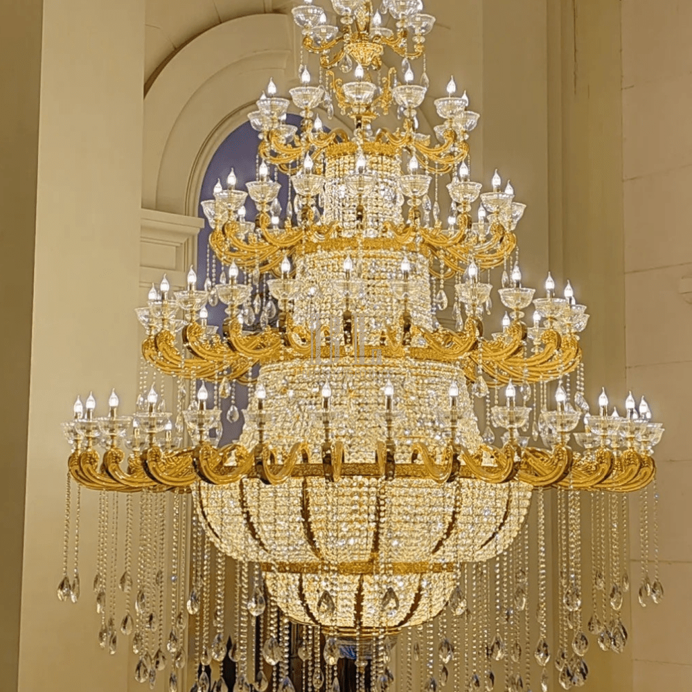 Luxury Empire Multi-layer Crystal Chandelier for High-ceiling - Customized/Contact usBlushlighting