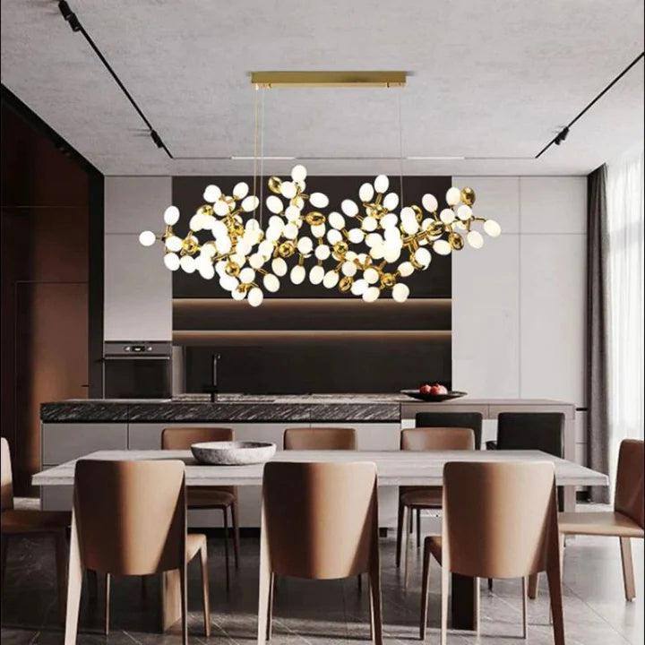 Luxury Escamoles Modern Linear Grape Chandelier - Medium: 47.2" LBlushlighting