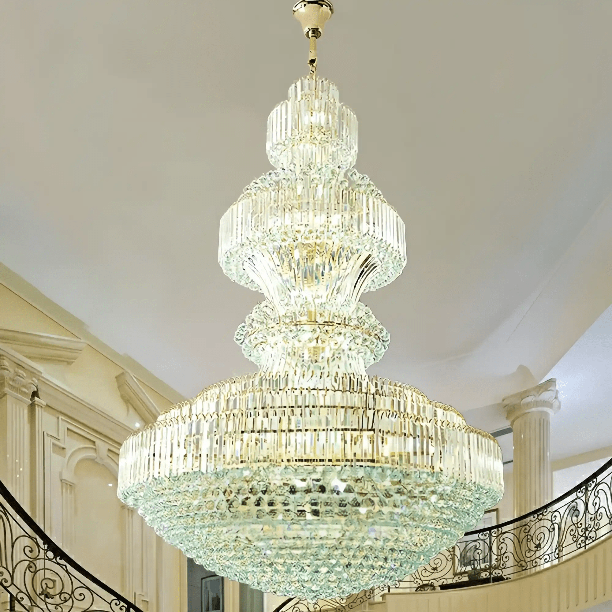 Luxury Extra Large Crystal Chandelier Round Ceiling Light Fixture for Foyer, Entryway & Entrance - Blushlighting