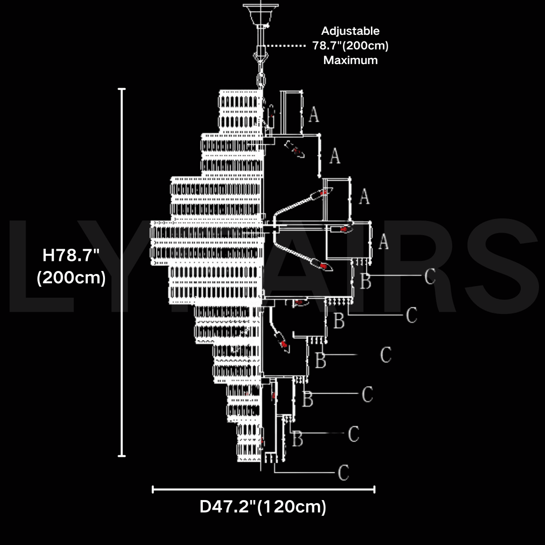 Luxury Extra Large Plaza Multi-Tier Crystal Chandelier For Hotel Hall / 2 Story Foyer / High Ceiling Living Room-Chandeliers-Blushlighting-Blushlighting
