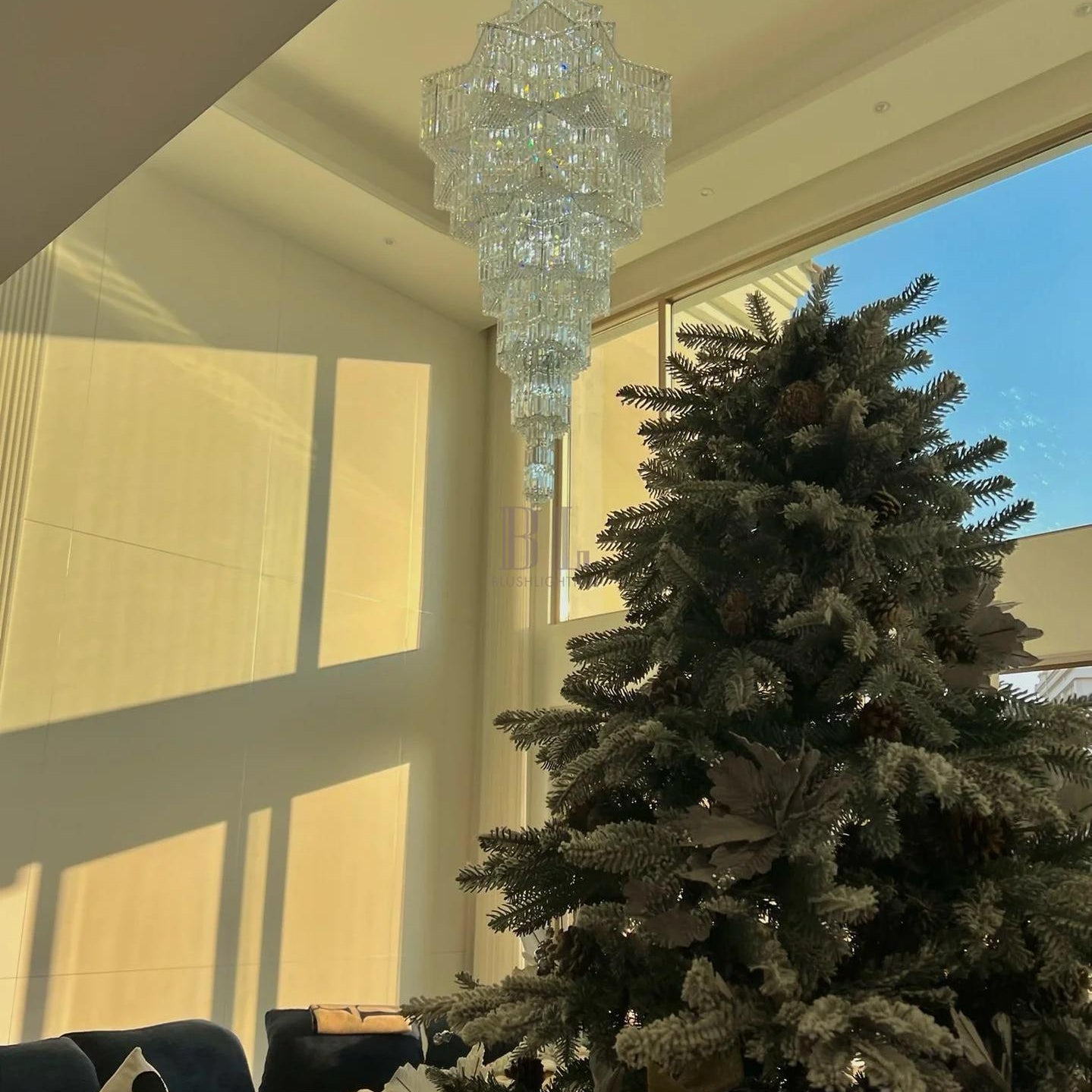 Luxury Extra Large Plaza Multi-Tier Crystal Chandelier For Hotel Hall / 2 Story Foyer / High Ceiling Living Room-Chandeliers-Blushlighting-Blushlighting