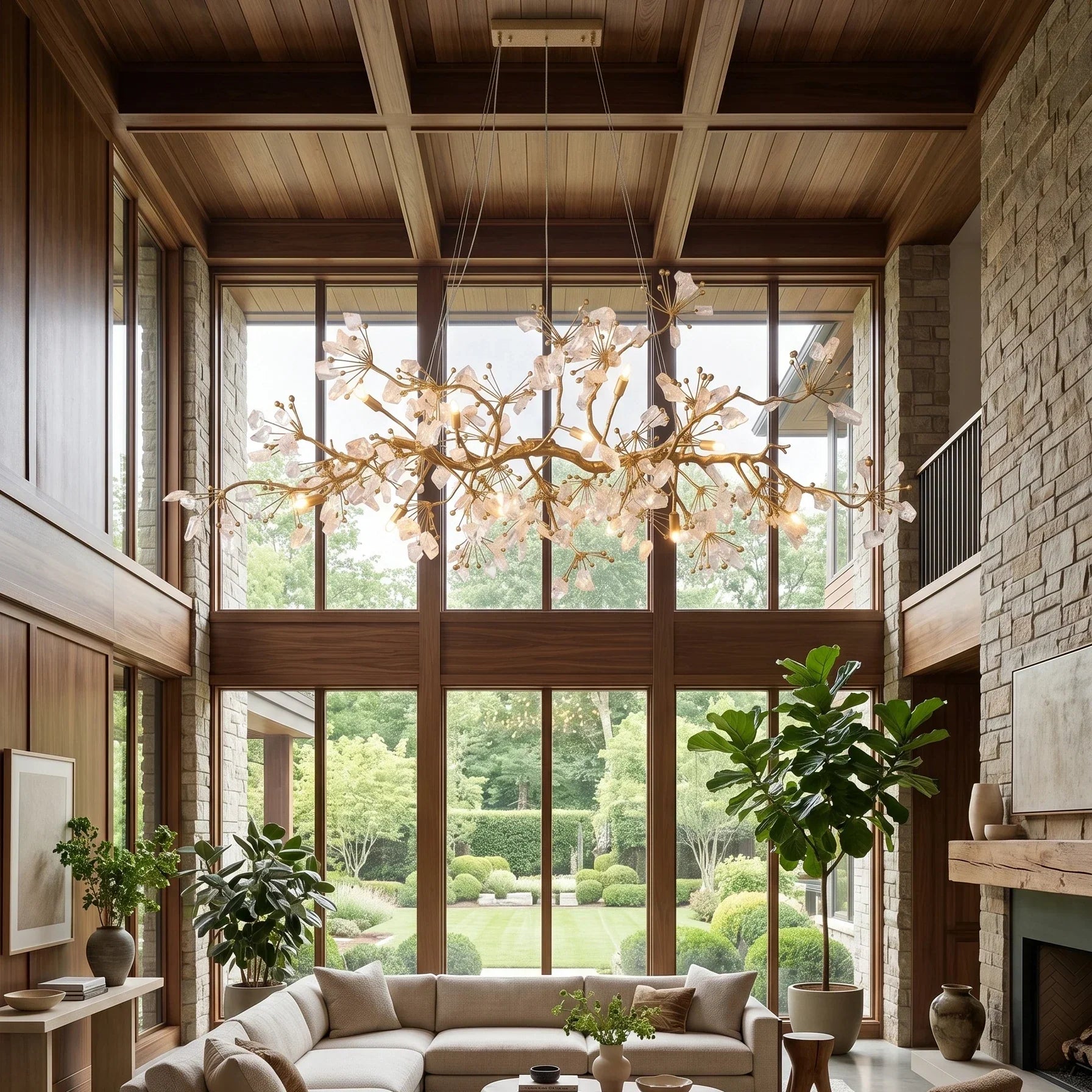 Luxury Glass Bloom Branch Chandelier by Blushlighting