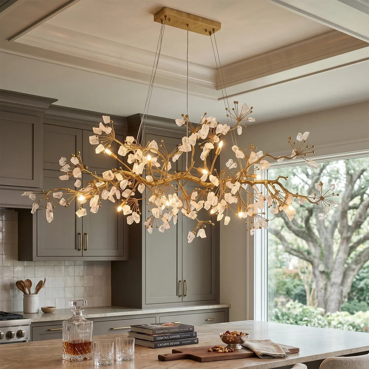 Luxury Glass Bloom Branch Chandelier by Blushlighting