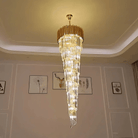 Luxury Gold Spiral Crystal Chandelier for Staircase/Foyer/Entryway - Blushlighting
