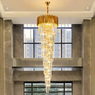 Luxury Gold Spiral Crystal Chandelier for Staircase/Foyer/Entryway - Blushlighting