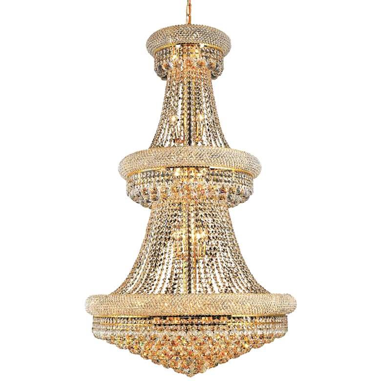 Luxury Modern Primo Wide Gold Crystal Chandelier for High Ceiling Foyer & Staircase-Blushlighting-Blushlighting