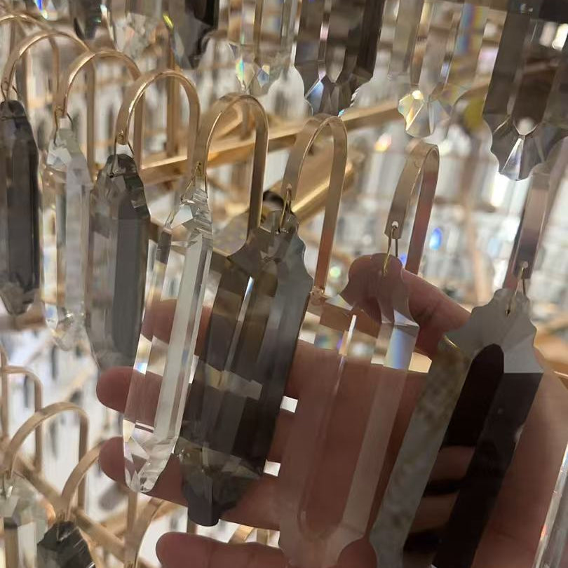 Luxury Multi-tiered Honeycomb Crystal Chandelier for High Ceiling-Chandeliers-Blushlighting-Blushlighting