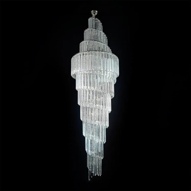 Luxury Spiral Crystal Chandelier for High - ceiling/Foyer/Staircase - D31.5"*H126"/110kgWhite LightBlushlighting