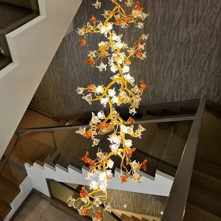 Luxury Villa Elegant Villa Blossom and Branch Chandelier,-Blushlighting-39.37" W x 110.24" H-Blushlighting