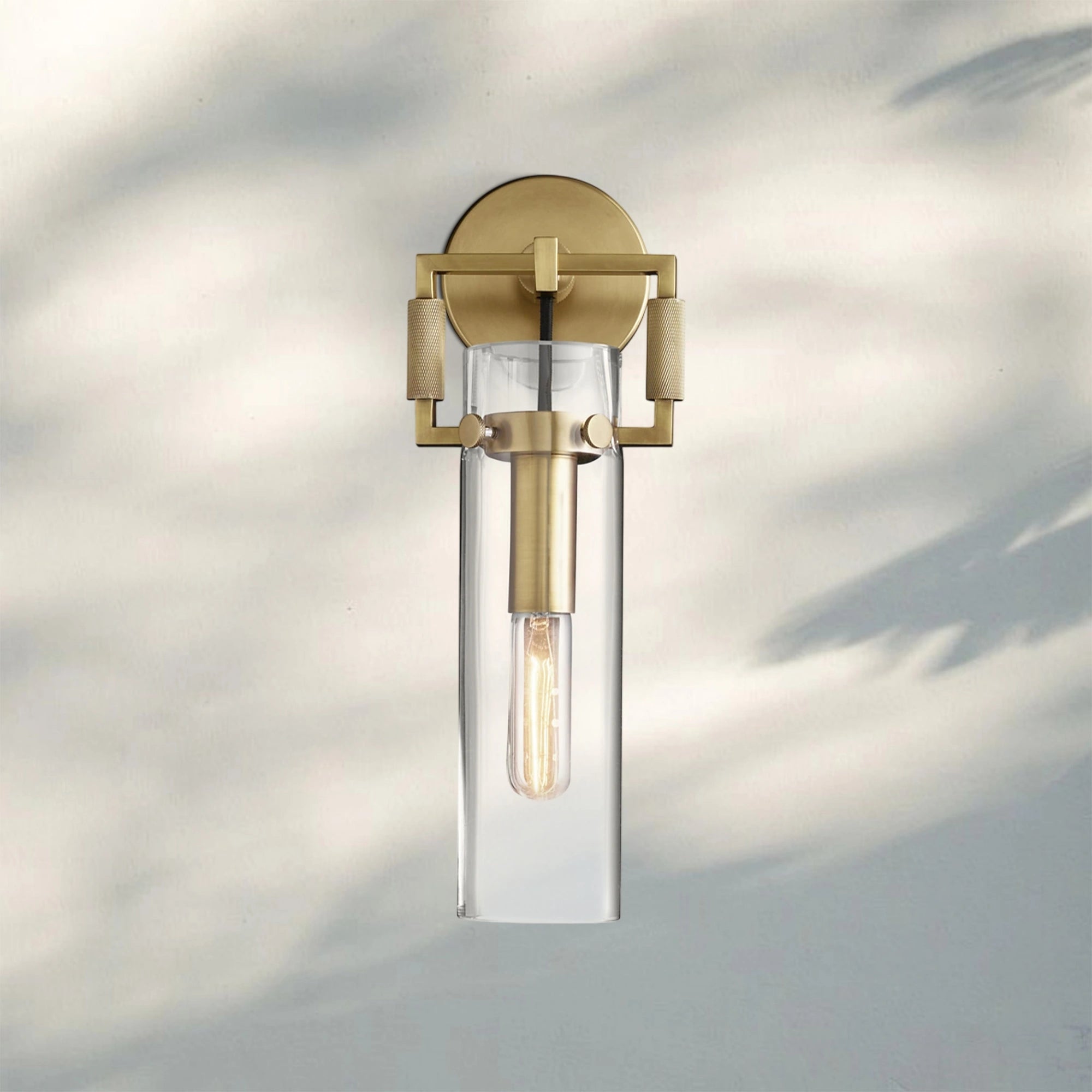 Machine Class Cylinder Wall Sconce 9‘’ 12‘’ 16‘’-9‘’-Lacquered Brass-