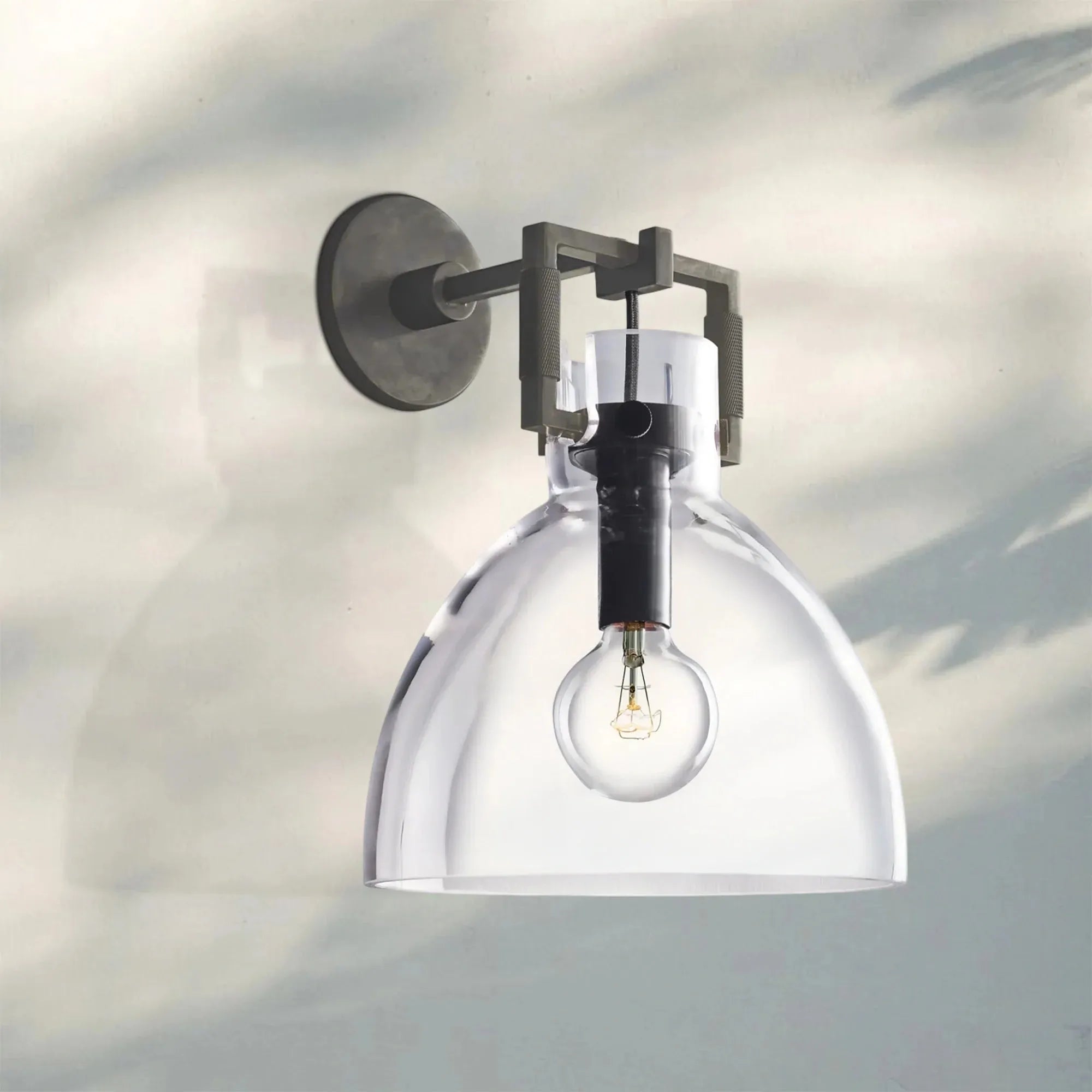 Machine Glass Cloche Sconce 8" 10"-