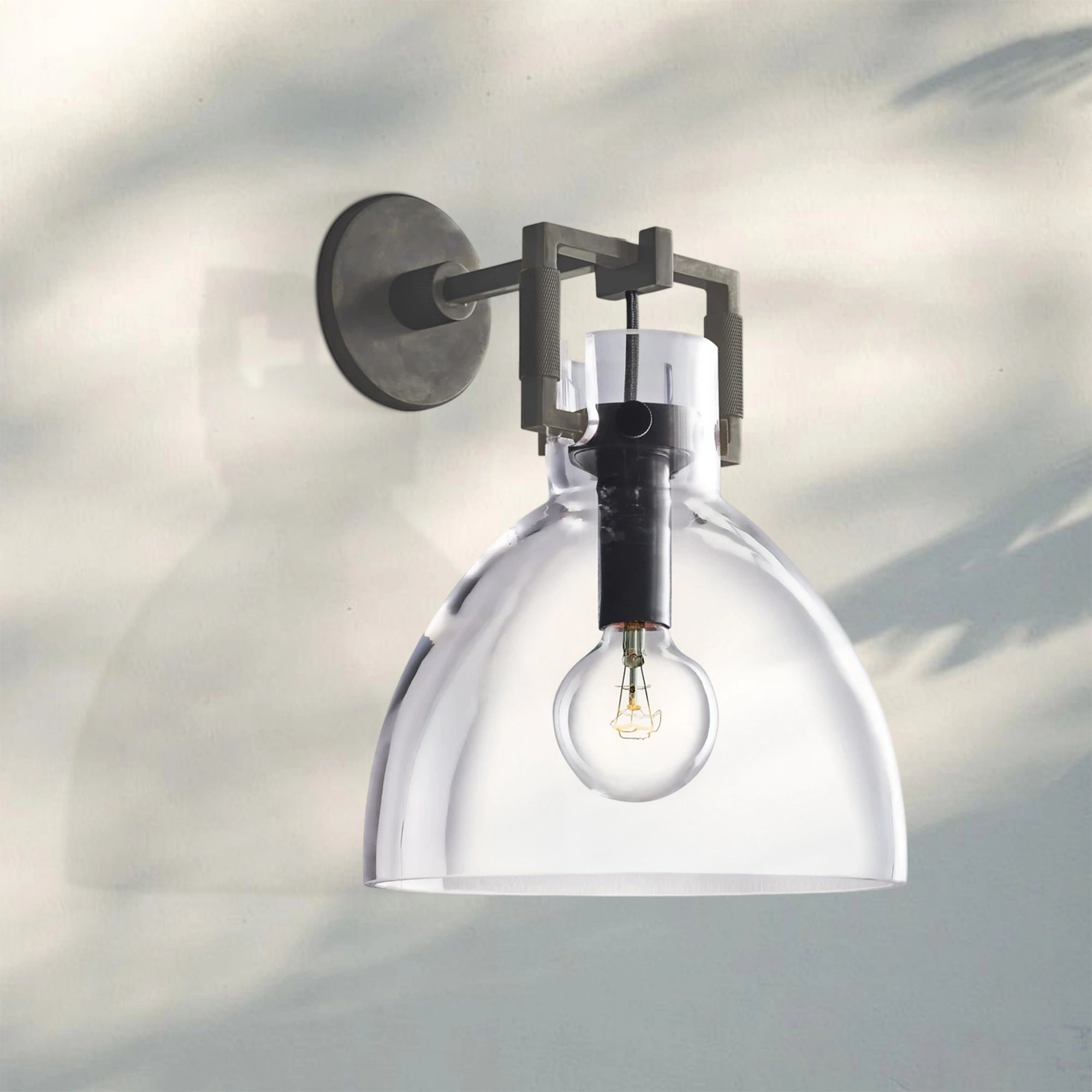 Machine Glass Cloche Sconce 8" 10"-