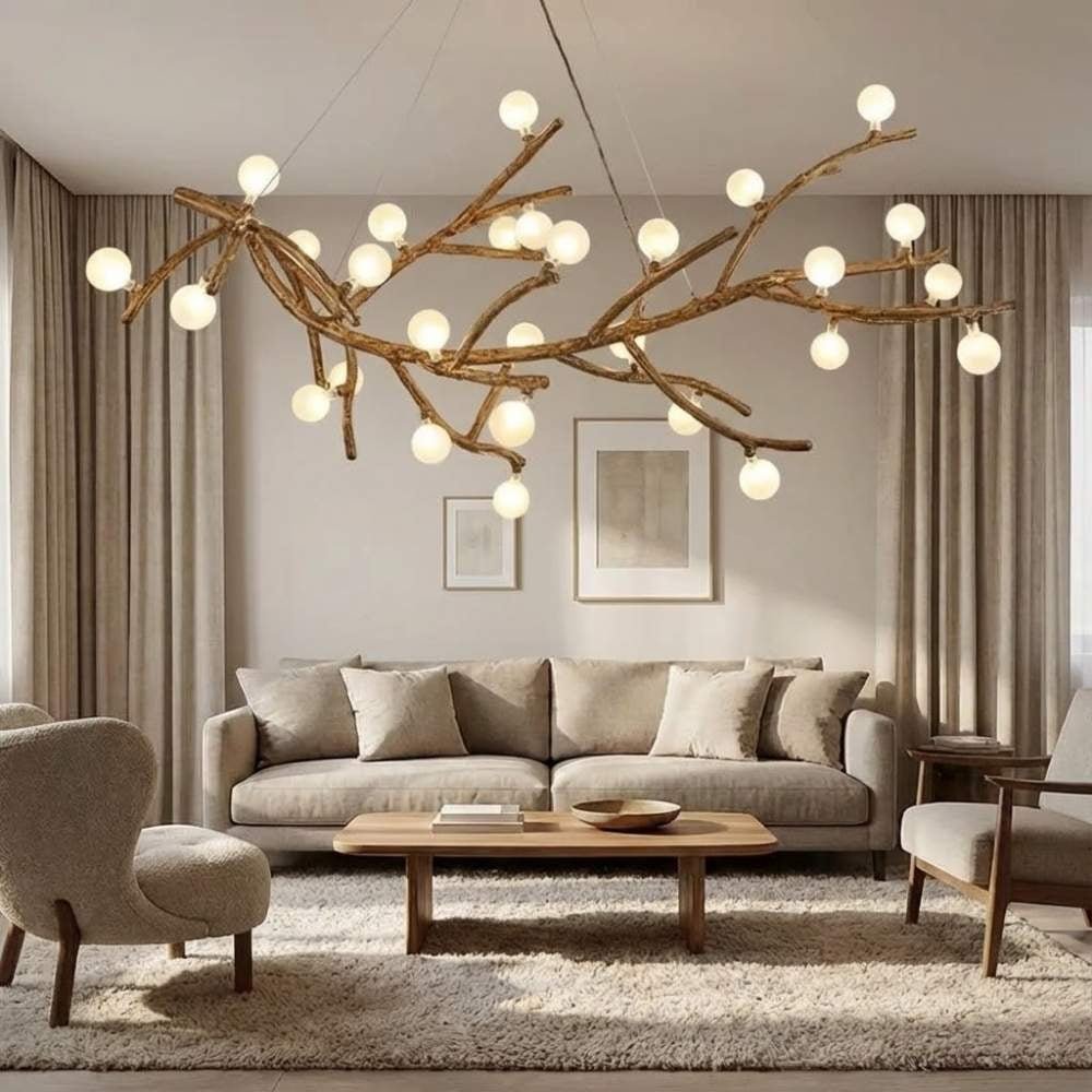 Madelyn Rustic Branch Chandelier Frosted/Clear Ball - Frosted BallWarm White 3000K28Blushlighting