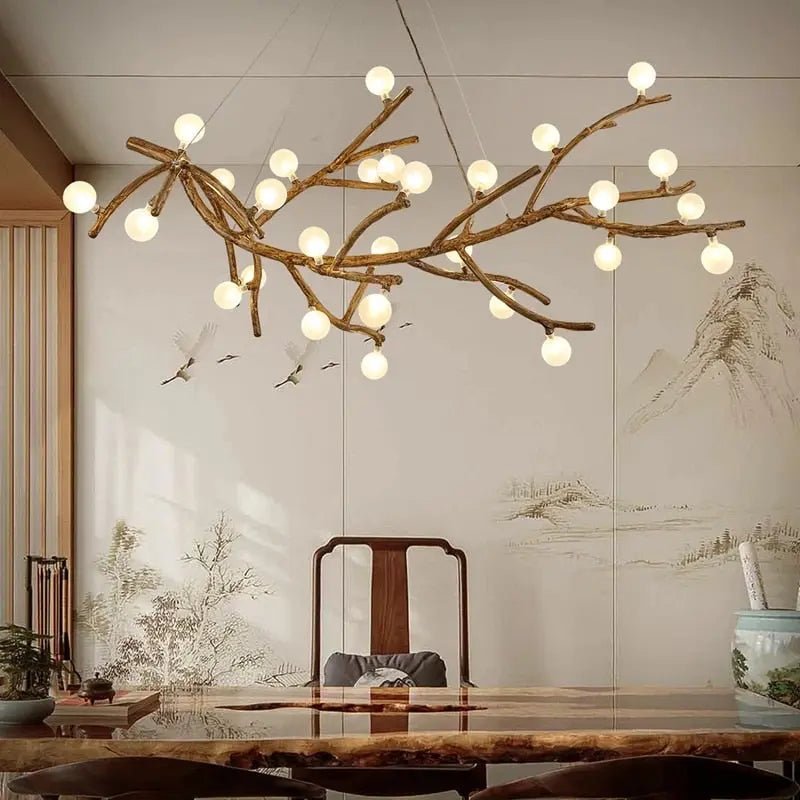 Madelyn Rustic Branch Chandelier Frosted/Clear Ball - Frosted BallWarm White 3000K28Blushlighting