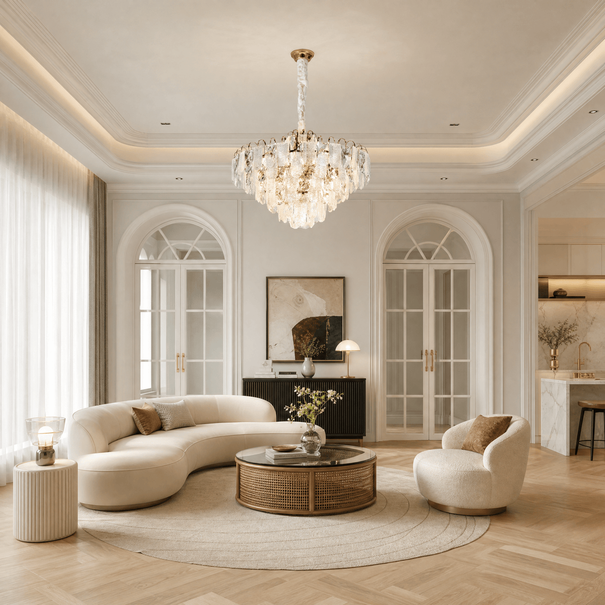 Madreperla Crystal Crown Chandelier - Blushlighting
