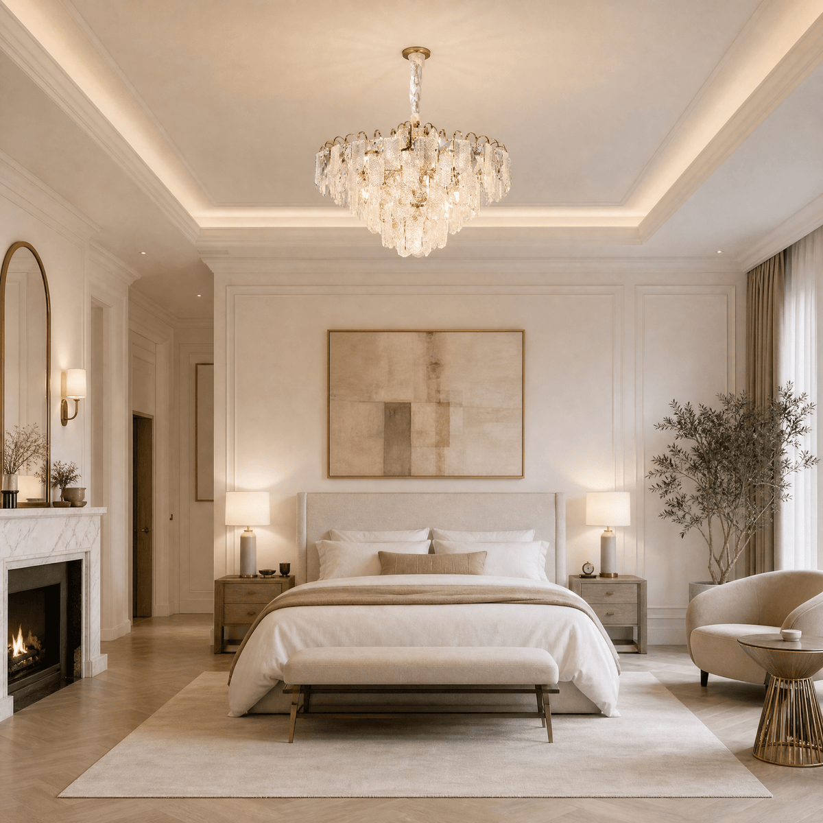 Madreperla Crystal Crown Chandelier - Blushlighting