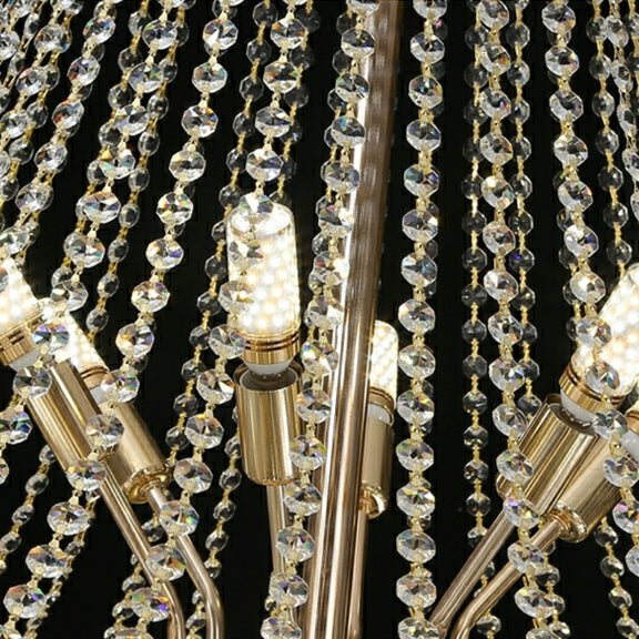Magnificent Extra Large Foyer Hall Chandelier Tiered Crystal Ceiling Lighting Fixture For Living Room Decor - 5 Layers/ D15.8"*D31.5"/ 12 LightsBlushlighting