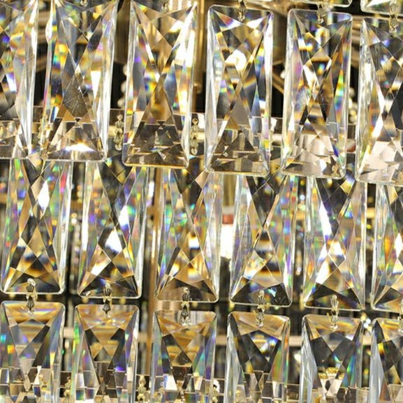 Magnificent Extra Large Foyer Hall Chandelier Tiered Crystal Ceiling Lighting Fixture For Living Room Decor - 5 Layers/ D15.8"*D31.5"/ 12 LightsBlushlighting