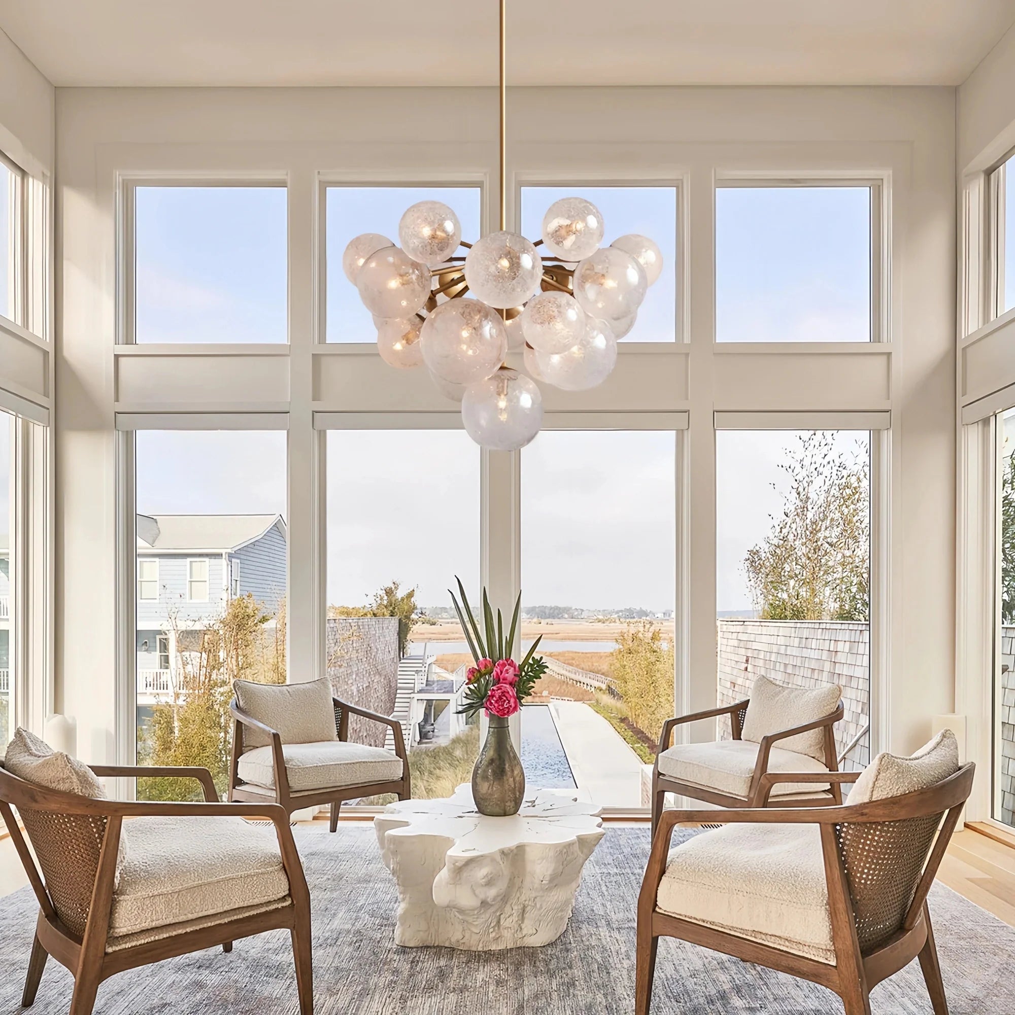 Mandoza Chandelier 19/37 Light-Lighting-19 LIGHT-Brass-Blushlighting