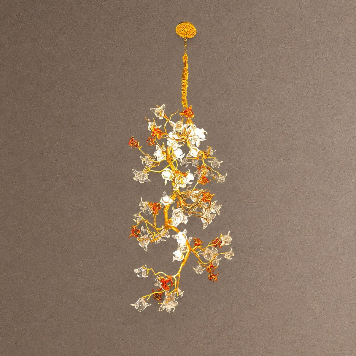 Maple Branch Chandelier - ∅ 31.5″ x H 70.9″ / Dia 80cm x H 180cmBrass & Clear & YellowBlushlighting