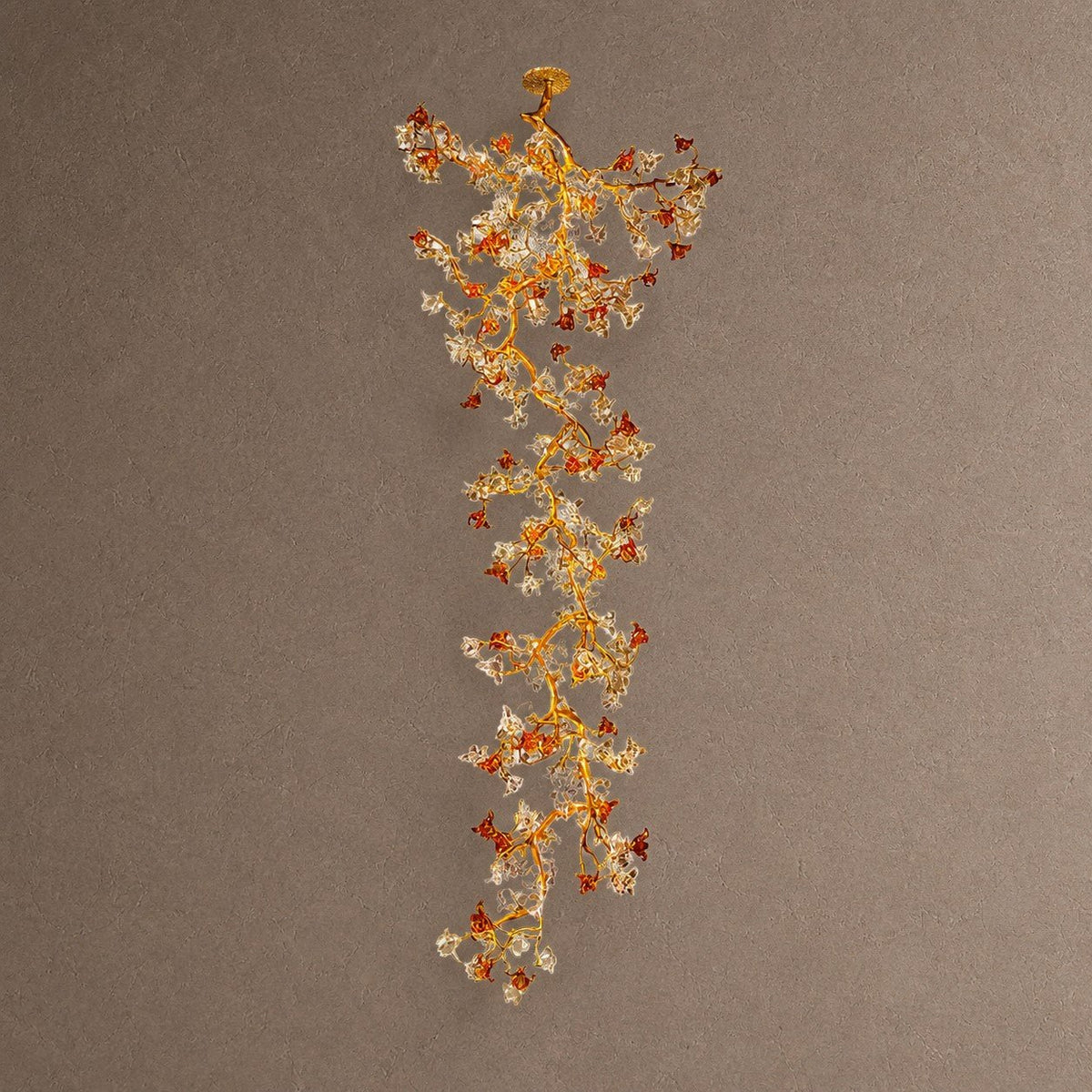 Maple Branch Chandelier - ∅ 31.5″ x H 70.9″ / Dia 80cm x H 180cmBrass & Clear & YellowBlushlighting