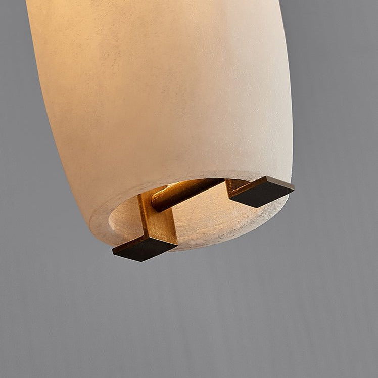 Marble Alabaster Flute Pendant Light - Dia 2.8”(7cm) x H 11.8”(30cm)White&BrassBlushlighting