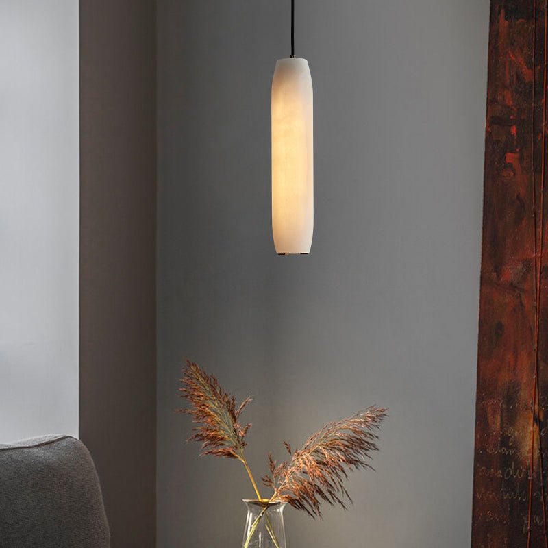 Marble Alabaster Flute Pendant Light - Dia 2.8”(7cm) x H 11.8”(30cm)White&BrassBlushlighting