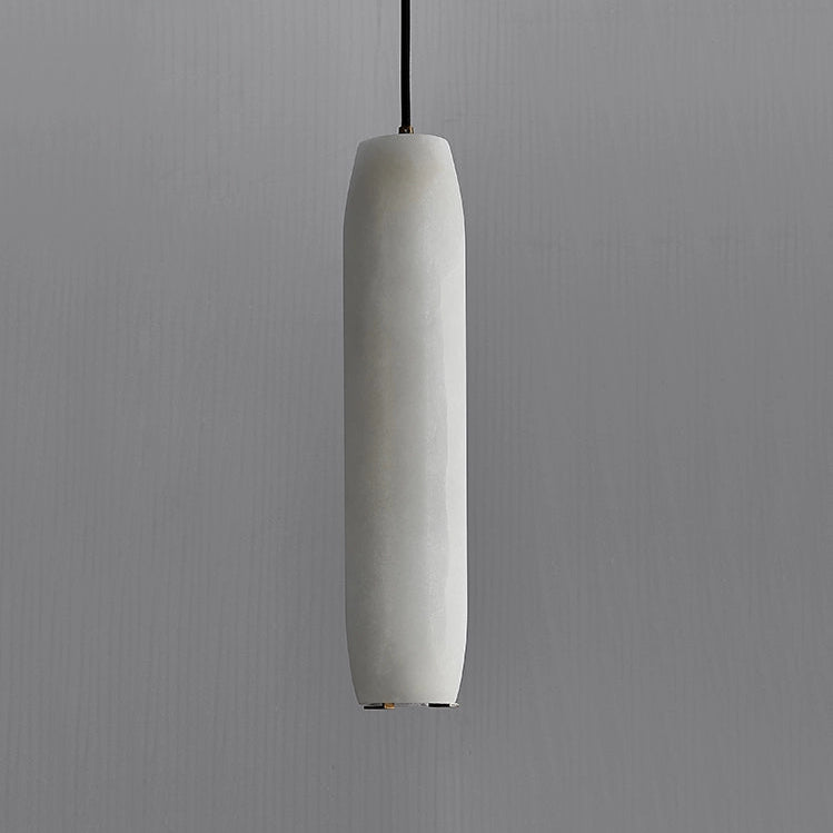 Marble Alabaster Flute Pendant Light - Dia 2.8”(7cm) x H 11.8”(30cm)White&BrassBlushlighting