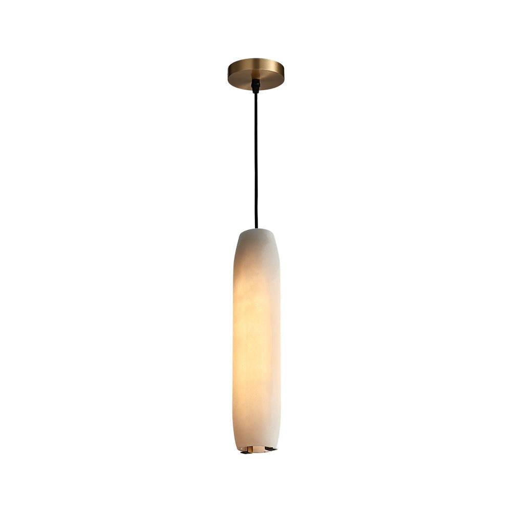 Marble Alabaster Flute Pendant Light - Dia 2.8”(7cm) x H 11.8”(30cm)White&BrassBlushlighting