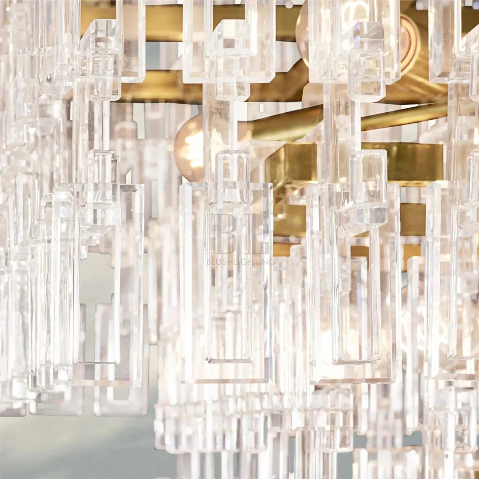 Marigan K9 Crystal Modern Rectangular Chandelier 60"-