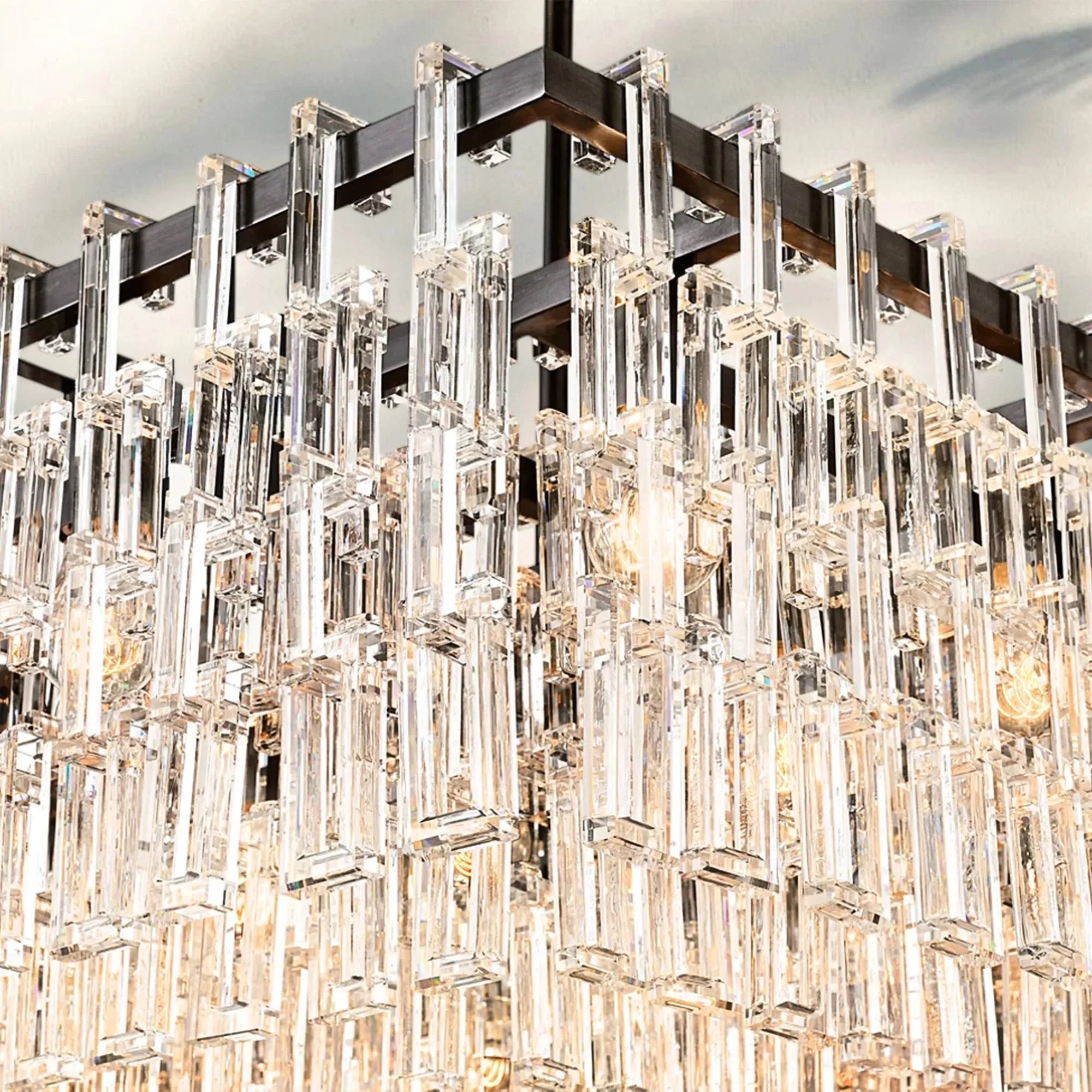 Marigan K9 Crystal Modern Rectangular Chandelier 60"-