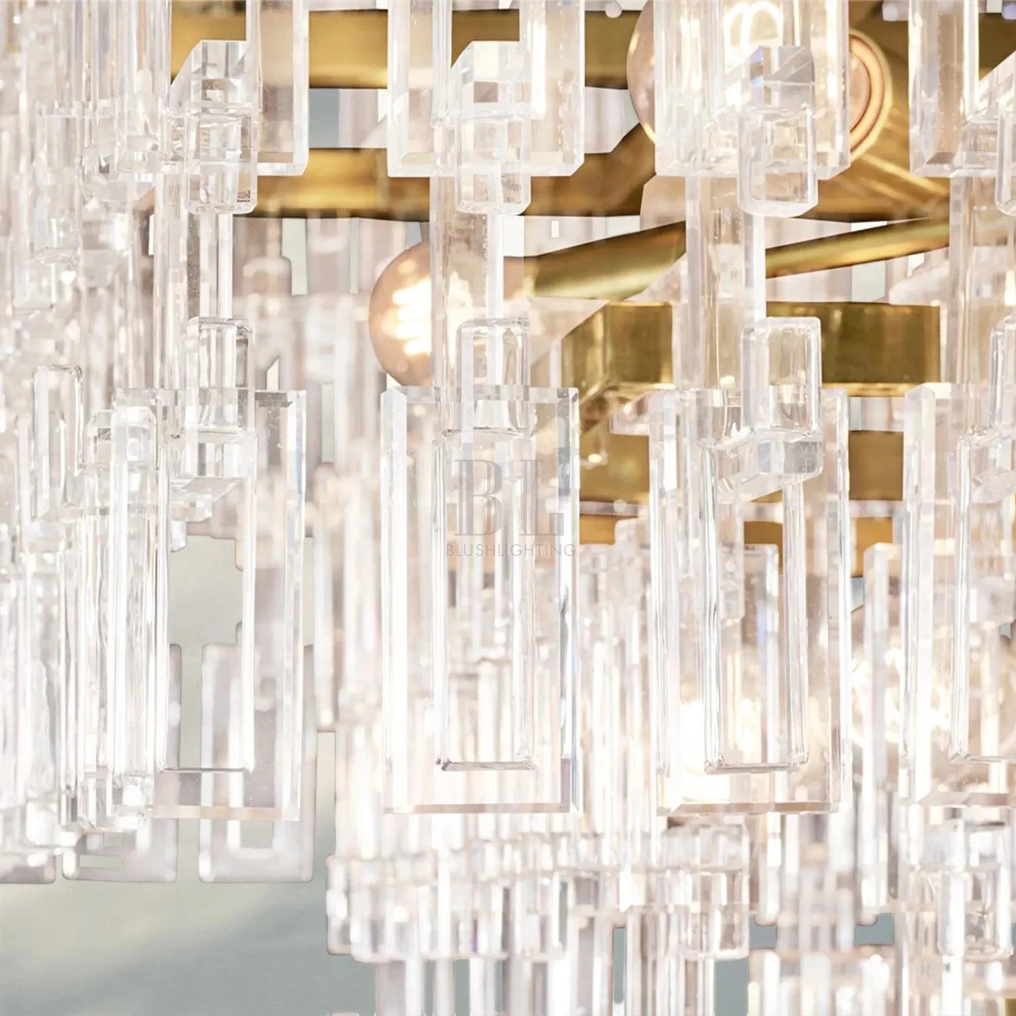 Marigan K9 Crystal Modern Rectangular Chandelier 60"-