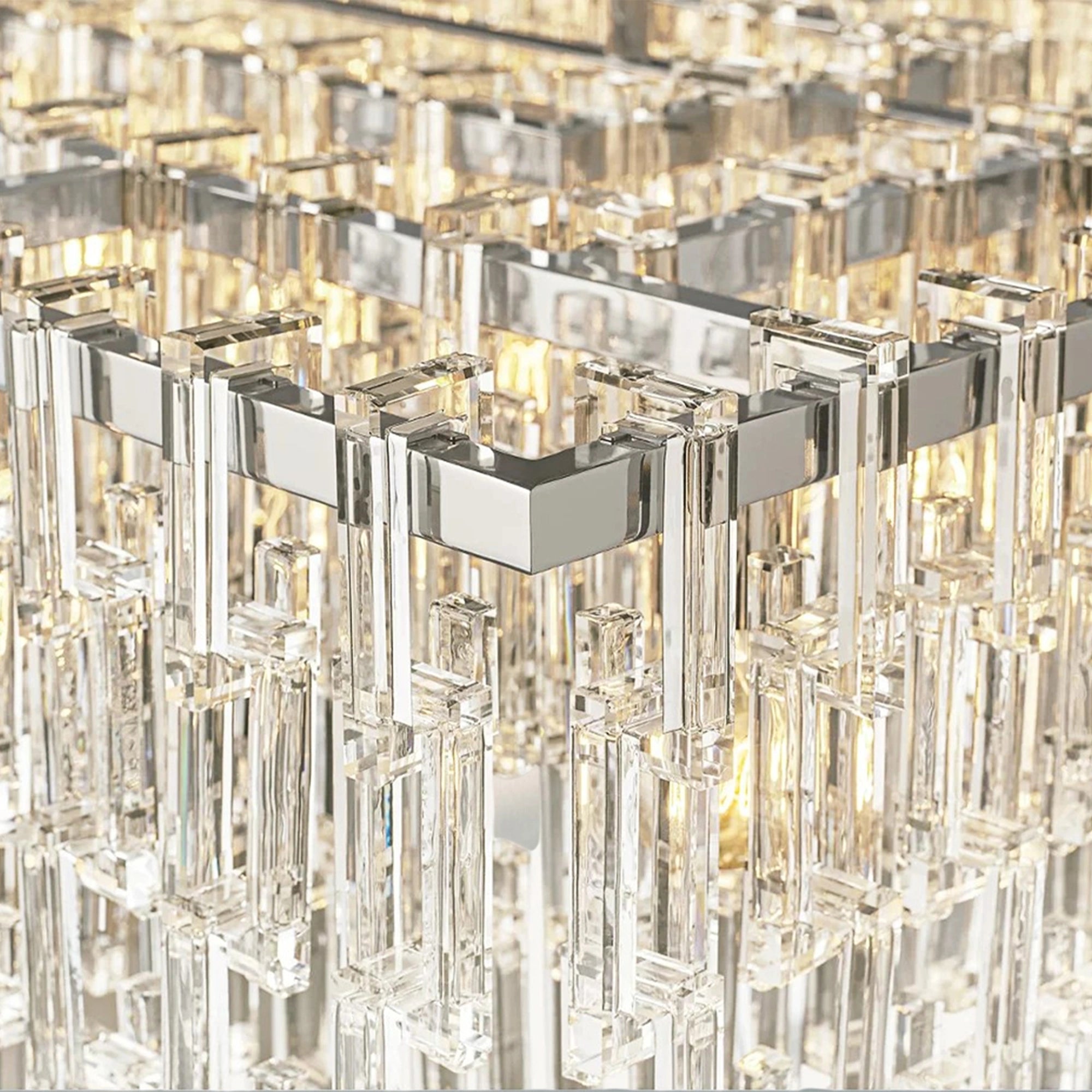 Marigan K9 Crystal Modern Rectangular Chandelier 60"-