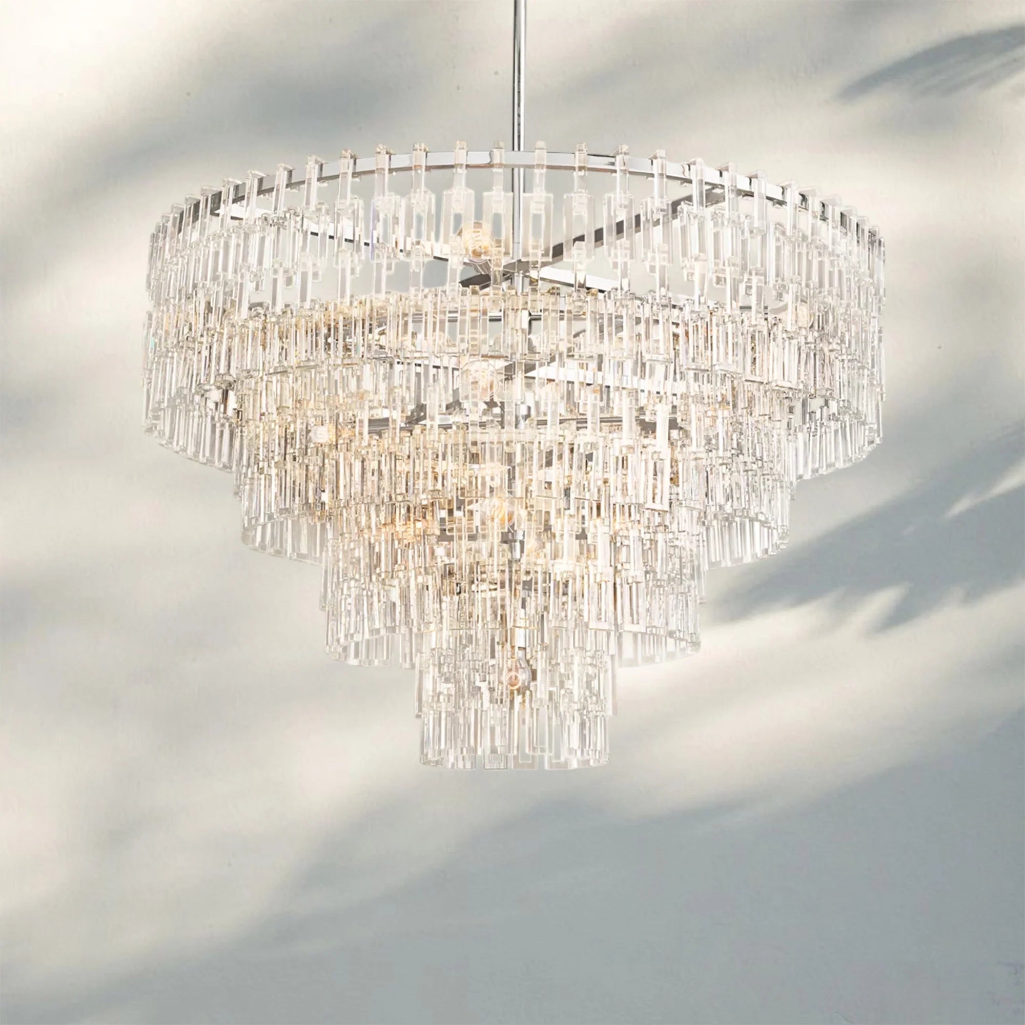 Marigan Multi-Tier Round Chandelier 36″ 48″ 60″-48"-Polished Nickel-